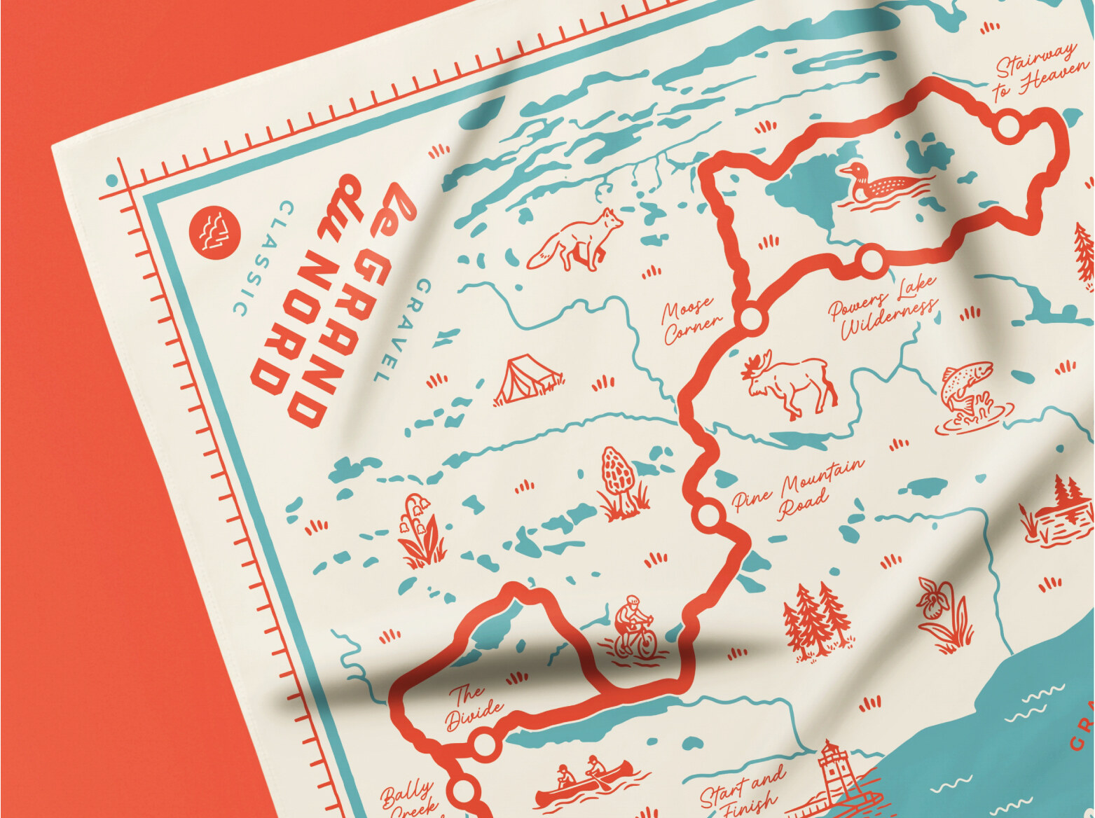 Le Grand du Nord bandana route map illustration